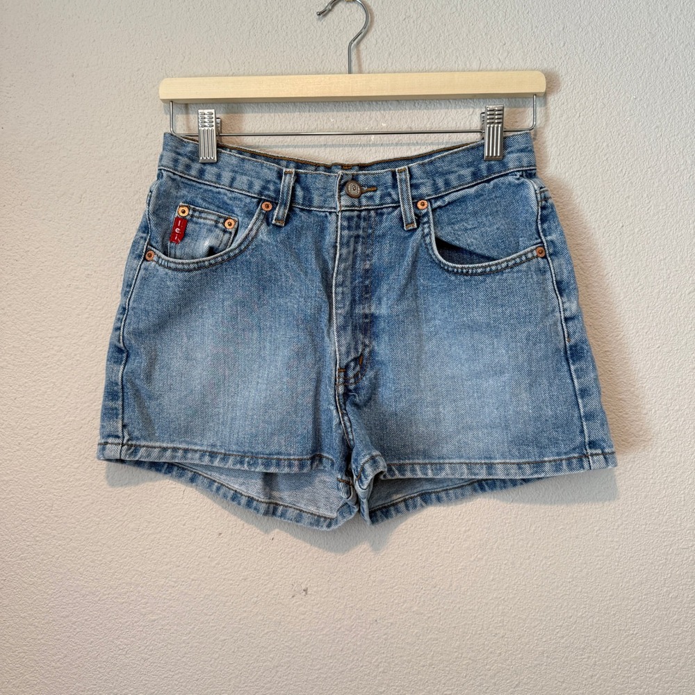 Vintage l.e.i. High Waisted Denim Shorts Light Wash Size 5 90s Y2K Jean Shorts